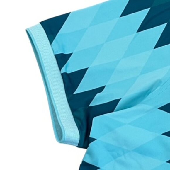 Greyson Geometric Print Golf Polo Shirt Men’s Large Turquoise‎ Green - Picture 5 of 15